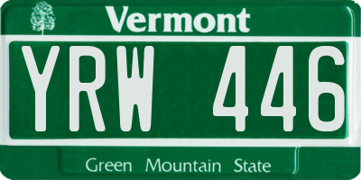 VT license plate YRW446