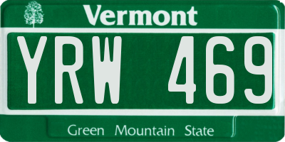 VT license plate YRW469
