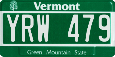 VT license plate YRW479