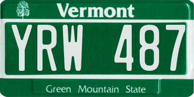 VT license plate YRW487