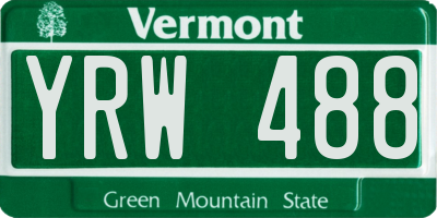 VT license plate YRW488