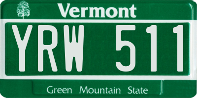 VT license plate YRW511