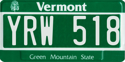 VT license plate YRW518
