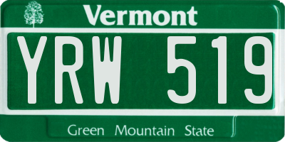 VT license plate YRW519