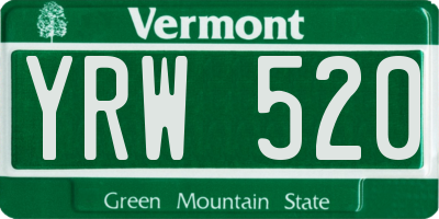 VT license plate YRW520