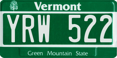 VT license plate YRW522