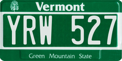 VT license plate YRW527