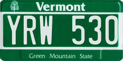 VT license plate YRW530