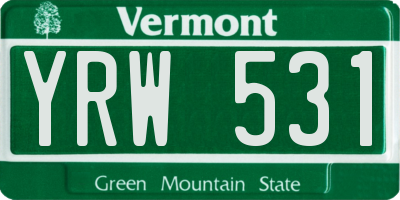 VT license plate YRW531