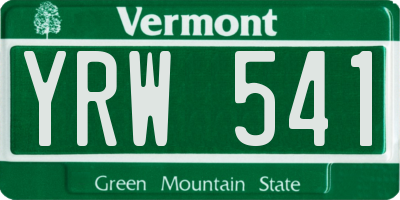 VT license plate YRW541