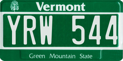 VT license plate YRW544