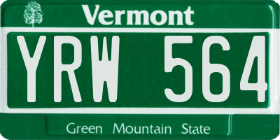 VT license plate YRW564