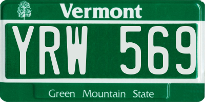 VT license plate YRW569