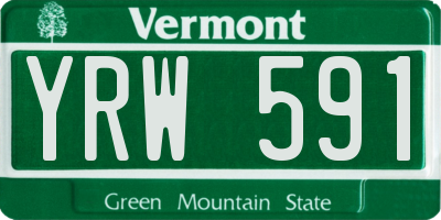 VT license plate YRW591