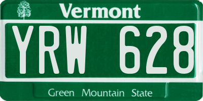 VT license plate YRW628