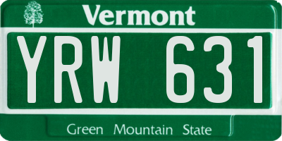 VT license plate YRW631