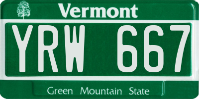 VT license plate YRW667
