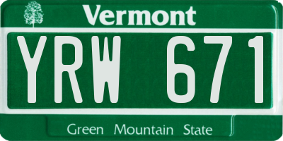 VT license plate YRW671