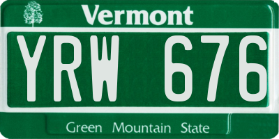 VT license plate YRW676