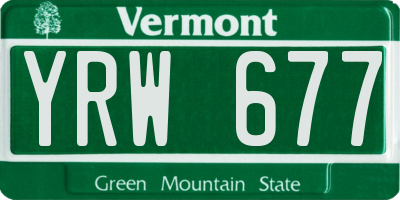 VT license plate YRW677