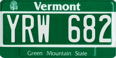 VT license plate YRW682