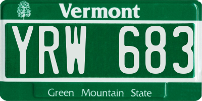 VT license plate YRW683
