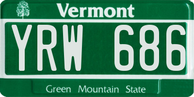 VT license plate YRW686