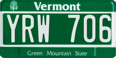 VT license plate YRW706