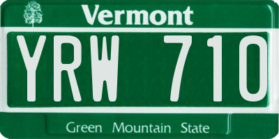 VT license plate YRW710