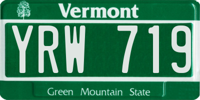 VT license plate YRW719