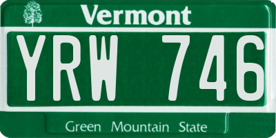 VT license plate YRW746