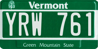 VT license plate YRW761
