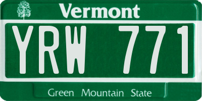 VT license plate YRW771