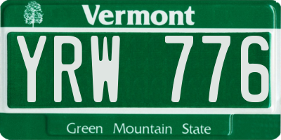 VT license plate YRW776