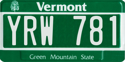 VT license plate YRW781