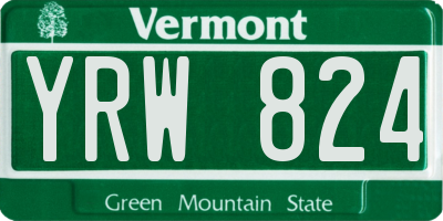 VT license plate YRW824