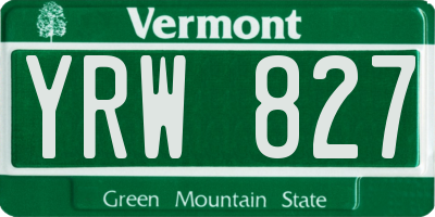 VT license plate YRW827