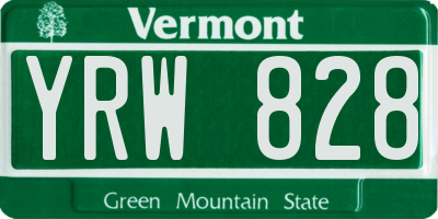 VT license plate YRW828