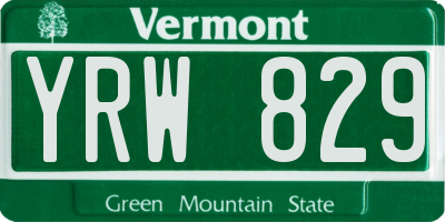 VT license plate YRW829