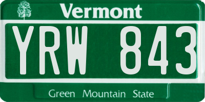 VT license plate YRW843