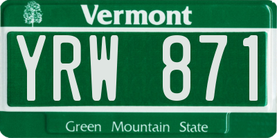 VT license plate YRW871