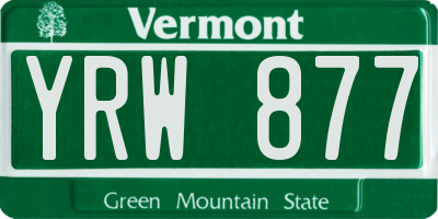 VT license plate YRW877