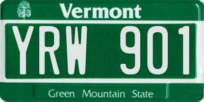 VT license plate YRW901