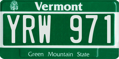 VT license plate YRW971