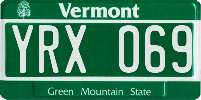 VT license plate YRX069
