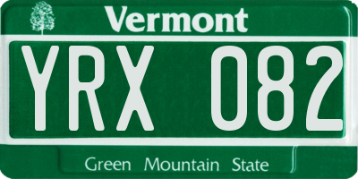 VT license plate YRX082