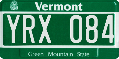 VT license plate YRX084