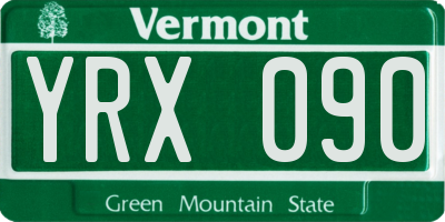 VT license plate YRX090