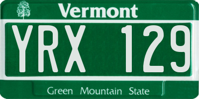 VT license plate YRX129