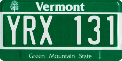 VT license plate YRX131